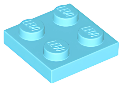 Деталь LEGO Plate 2 x 2 3022 (94148) Medium Azure U