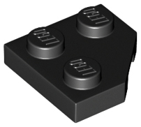 Wedge, Plate 2 x 2 Cut Corner, 26601 Black N