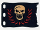 Plastic Flag 8 x 5 with White Skull with Fangs and Red Flames Pattern, bb0511pb01  