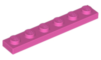 Plate 1 x 6, 3666 Dark Pink U