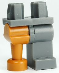 Hips and 1 Dark Bluish Gray Left Leg, 1 Medium Nougat Pirate Peg Leg, 970d13 Dark Bluish Gray U