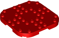 Plate, Modified 8 x 8 with Rounded Corners and 4 Feet, 66790 Red N