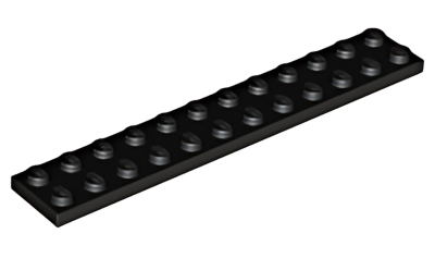 Деталь LEGO Plate 2 x 12 2445 Black U