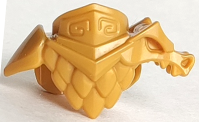 Minifigure Armor Breastplate with Shoulder Pads Dragon, Chest Feathers and 2 Studs on Back, 36019 Pearl Gold U