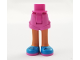 Mini Doll Hips and Shorts Folded Hem with Nougat Legs and Dark Azure Shoes with Dark Pink Soles and Dark Blue Laces Pattern - Thick Hinge, 11202c00pb11