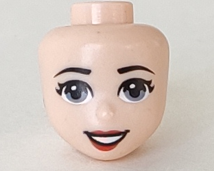 Mini Doll, Head Friends with Sand Blue Eyes, Red Lips and Open Mouth Smile Pattern, 45085 Light nougat U