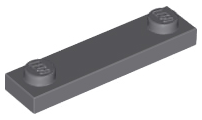 Plate, Modified 1 x 4 with 2 Studs without Groove, 92593 Dark Bluish Gray U