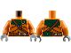 Torso Armor Plates, Dark Green Scarf, Gold Ring, Reddish Brown Belts, Silver Buckles, Pouch on Back Pattern / Dark Orange Arms / Dark Bluish Gray Hands, 973pb5825c01  