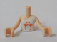 Torso Mini Doll Girl White and Light Aqua Sleeveless One Strap Top with Coral Flamingo Birds Pattern, Light Nougat Arms with Hands, FTGpb250c01