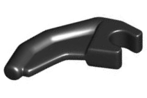 Barb / Claw / Horn / Tooth with Clip, Angled, 3171 Black N