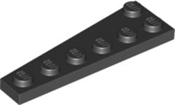 Wedge, Plate 6 x 2 Right, 78444 Black N