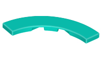 Tile, Round Corner 4 x 4 Macaroni, 27507 Dark Turquoise U