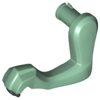 Dinosaur Leg Small (Front) Raptor Left with Black Claws Pattern, 98068pb02 Sand Green U