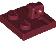 Hinge Plate 2 x 2 Locking with 1 Finger on Top, 92582 Dark Red U