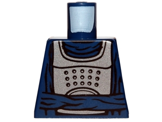 Torso Armor Flat Silver with Waist Sash Pattern (SW Bib Fortuna), 973pb1223 Dark Blue U