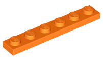 Plate 1 x 6, 3666 Orange U