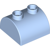 Slope, Curved 2 x 2 Double with 2 Hollow Studs, 30165 Bright Light Blue U