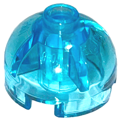Brick, Round 2 x 2 Dome Top, 553 Trans-Light Blue N