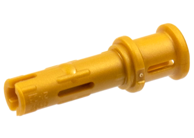 Technic, Pin 3L with Friction Ridges and Stop Bush, 32054 Pearl Gold U