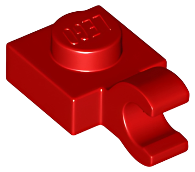 Деталь LEGO Plate, Modified 1 x 1 with Open O Clip (Horizontal Grip) 61252 (52738) Red U
