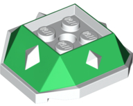 Shell with 4 Recessed Studs and Hole with Molded White Bottom and Spikes Pattern, 67931pb01 Green N