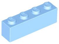 Кирпич LEGO Brick 1 x 4 3010 (6146) Bright Light Blue U