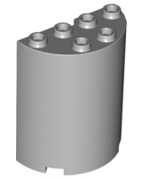 Cylinder Half 2 x 4 x 4, 6259 Light Bluish Gray N