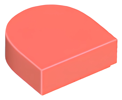 Деталь LEGO Lego Tile, Round 1 x 1 Half Circle Extended 24246 (6475308) Coral  U