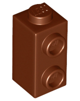 Деталь Lego Brick, Modified 1 x 1 x 1 2/3 with Studs on Side 32952 Reddish Brown U