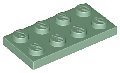 Деталь LEGO Plate 2 x 4 3020 Sand Green U