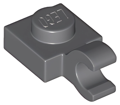 Деталь LEGO Plate, Modified 1 x 1 with Open O Clip (Horizontal Grip) 61252 (52738) Dark Bluish Gray U