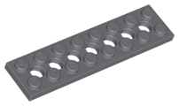 Technic, Plate 2 x 8 with 7 Holes, 3738 Dark Bluish Gray N