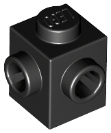 Brick, Modified 1 x 1 with Studs on 2 Sides, Adjacent 26604 Black N