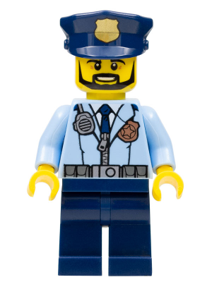 Минифигурка Lego Police - City Officer, Zipper Jacket and Badge, Prison Island Police Chief cty0633 U