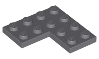 Plate 4 x 4 Corner, 2639 Dark Bluish Gray N