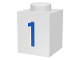 Brick 1 x 1 with Blue Number 1 Pattern, 3005pt1