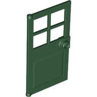 Дверь Lego Door 1 x 4 x 6 with 4 Panes and Stud Handle 60623 Dark Green N