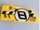 Technic, Panel Fairing # 3 Small Smooth Long, Side A with 'CHEQ URED' and Black Number 8 on Checkered Background Pattern (Sticker) - Set 42058, 64683pb063  