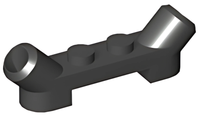 Деталь LEGO Lego Plate, Modified 1 x 4 with Angled Tubes 61072 Black U