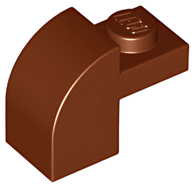 Деталь LEGO Lego Slope, Curved 2 x 1 x 1 1/3 with Recessed Stud 6091 (32807) Reddish Brown U