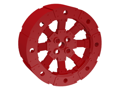 Wheel Wagon Viking with 12 Holes (55mm D.), 55817 Red U