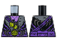 Torso Fur Coat, Dark Bluish Gray Collar, Dark Purple Belt, Lime Buckle and Grenades Pattern, 973pb4245  