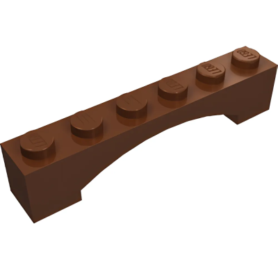Деталь Lego Арка Arch 1 x 6 Raised Arch 92950 Reddish Brown U