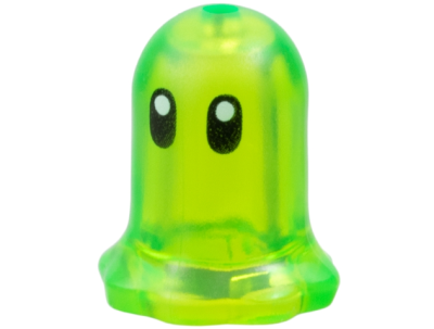 Plant Flower Bell Shaped with Small Pin Hole with Black Eyes Pattern (Z-Blob), 6017pb01 Trans-Bright Green N