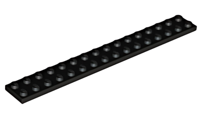 Деталь LEGO Пластина Plate 2 x 16 4282 Black U