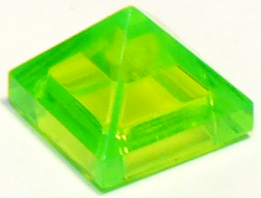 Slope 45 1 x 1 x 2/3 Quadruple Convex Pyramid, 22388 Trans-Bright Green N
