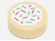 Tile, Round 1 x 1 with Cookie with White Frosting and Red and Green Sprinkles Pattern, 98138pb256  