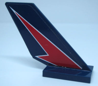 Tail Shuttle with Red Lightning on Dark Blue Background Pattern Model Left Side (Sticker) - Set 60177, 6239pb086L Dark Blue U