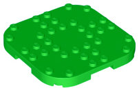Plate, Modified 8 x 8 with Rounded Corners and 4 Feet, 66790 Bright Green N