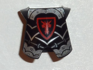 Minifigure Armor Breastplate with Leg Protection with Dragon Head Pattern, 2587pb33 Black U